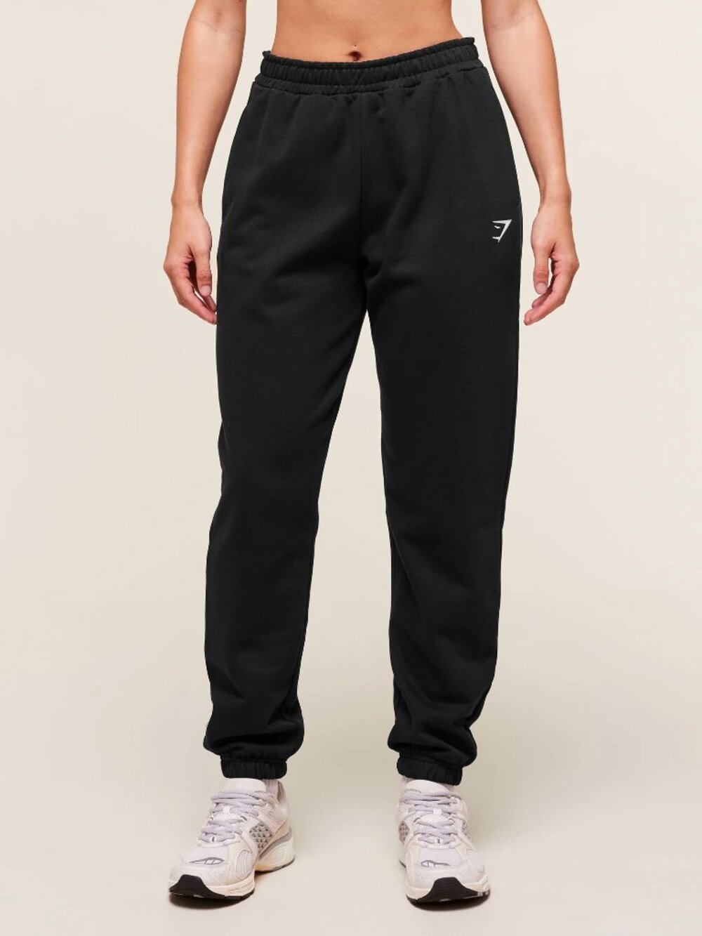 Gymshark Women's Black Heather Drawstring Tapered Jogger Pants Size S